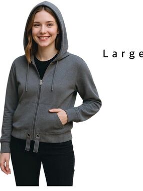 A New Day Heather Gray Zip Front Hoodie Women’s Large